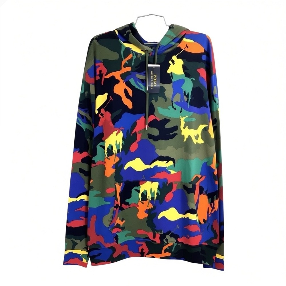 Polo Ralph Lauren Big Pony Camo Hoodie Men's XLT Multicolor NWT Streetwear